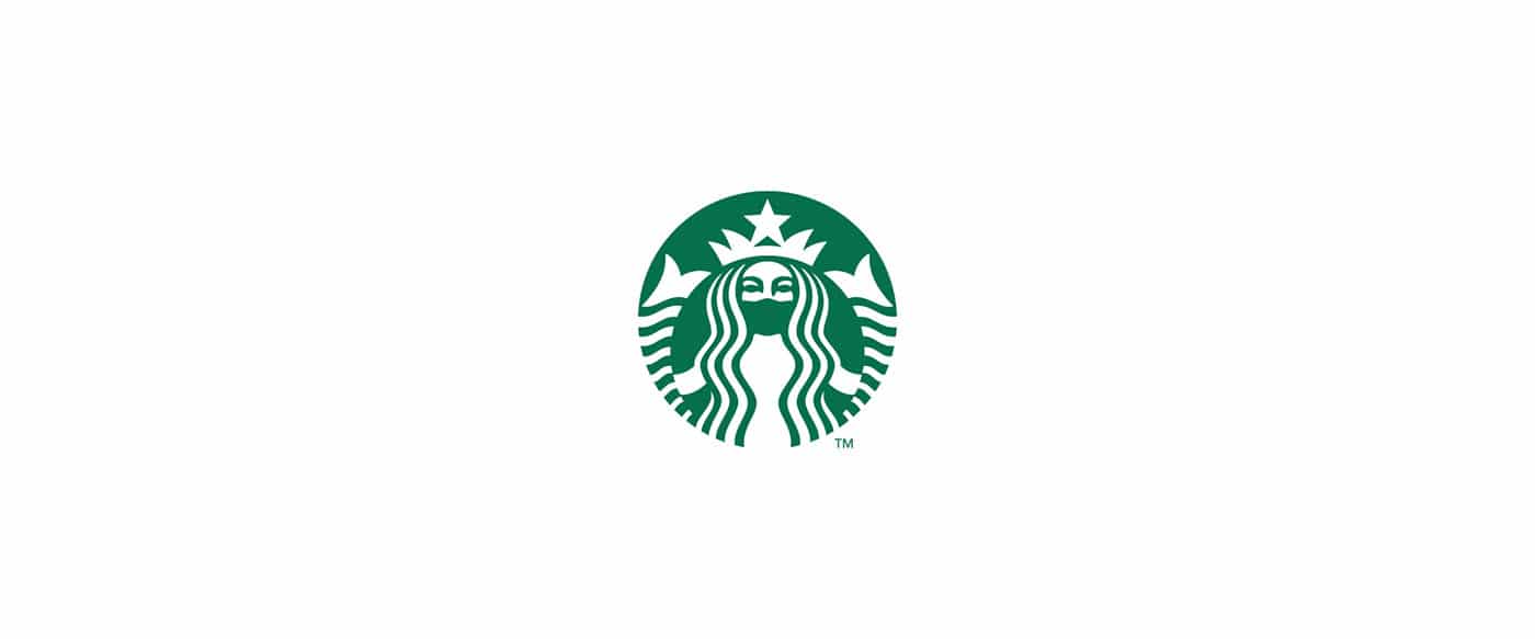 La logo de Starbucks en version masquée