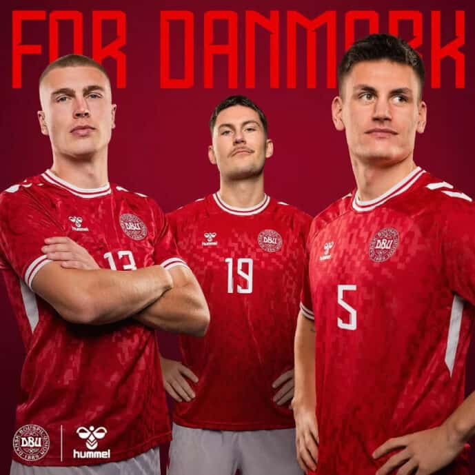 Maillot domicile de l'équipe du Danemark pour l'Euro 2024