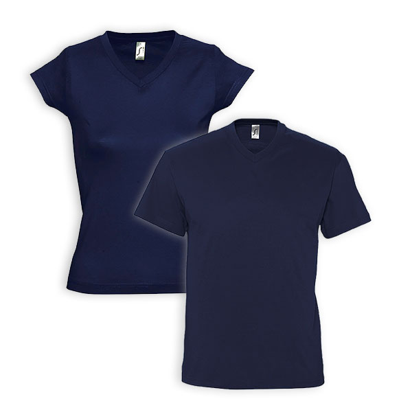 Tee-Shirt Col V Femme à personnaliser Taille L Couleur Bleu clair