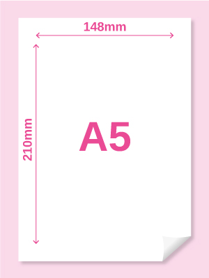 A5 : Image à taille réelle d'une feuille de papier format A5